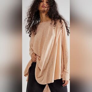 FREE PEOPLE new ARIA top COTTON BLEND in Misty Mink XS NEW